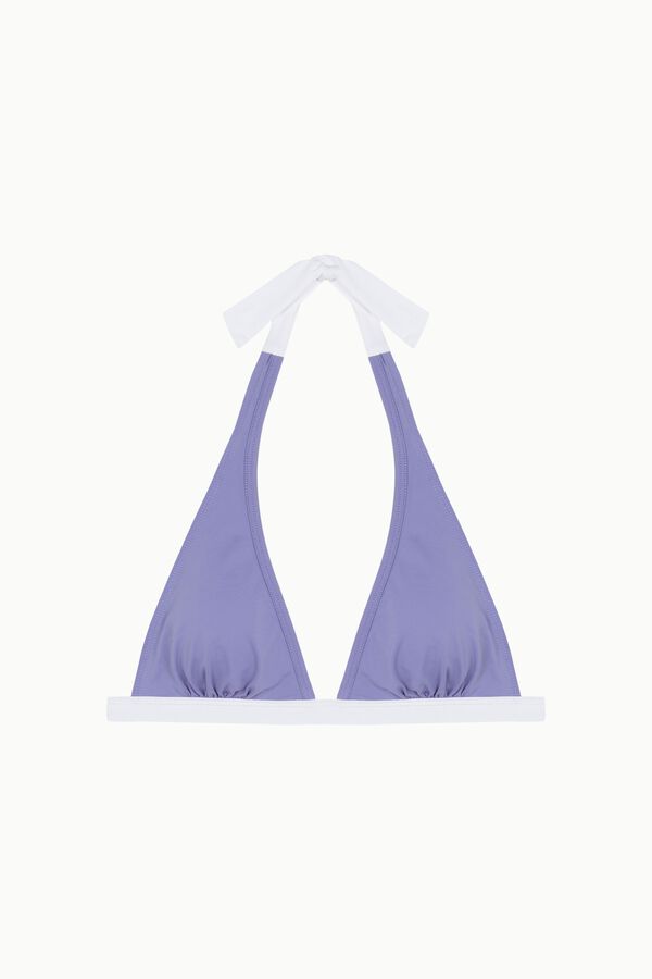 Cotton Sail Top de bikini halter bicolor morado/lila