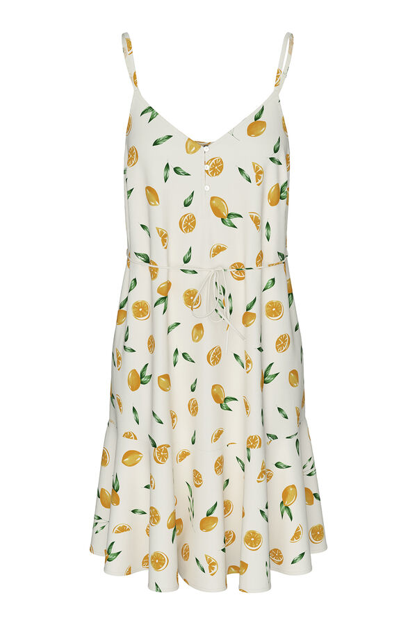 Pieces Short lemon print dress gris