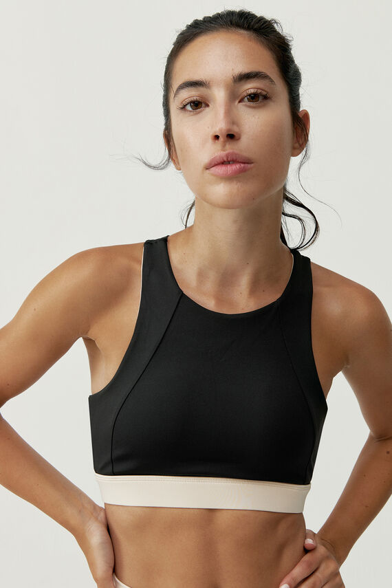 Sujetador top deportivo Fiorella negro/blanco