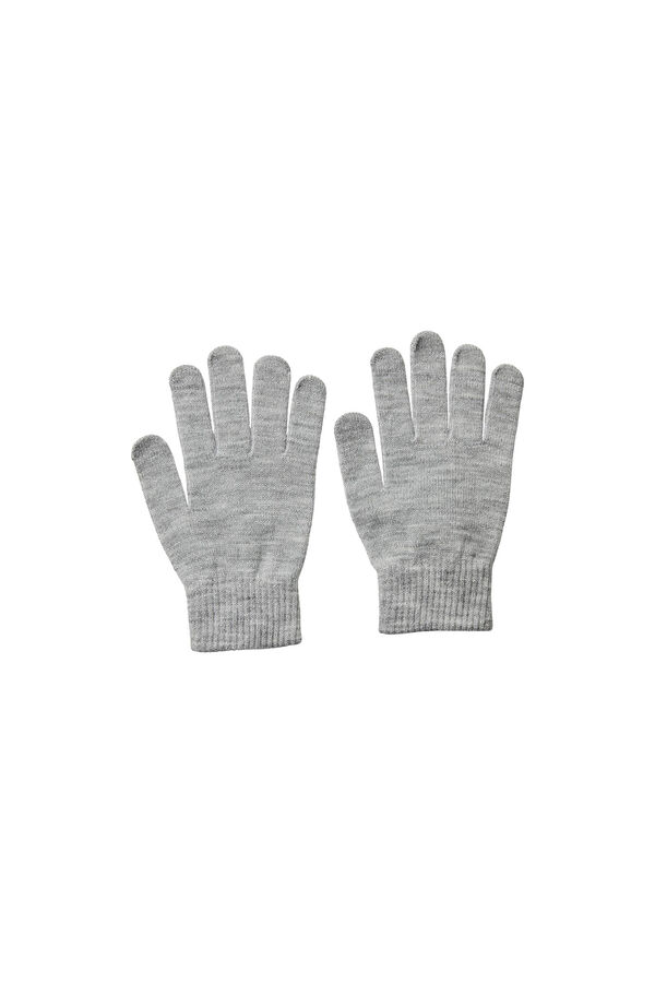Pieces Smart jersey-knit gloves grey