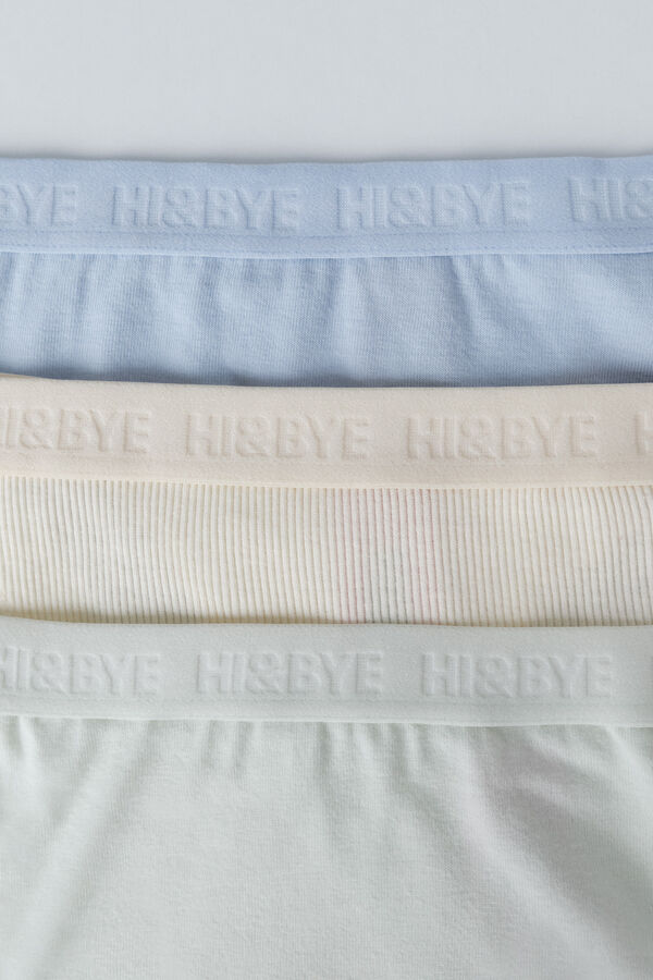 HI&BYE Pakovanje od 3 plave, žute i zelene japanke Print