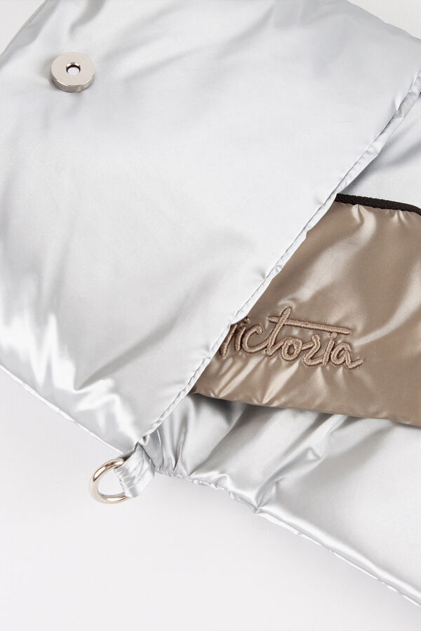 Victoria Victoria Things Metallic Nylon Wallet with Exterior embroidered yellow