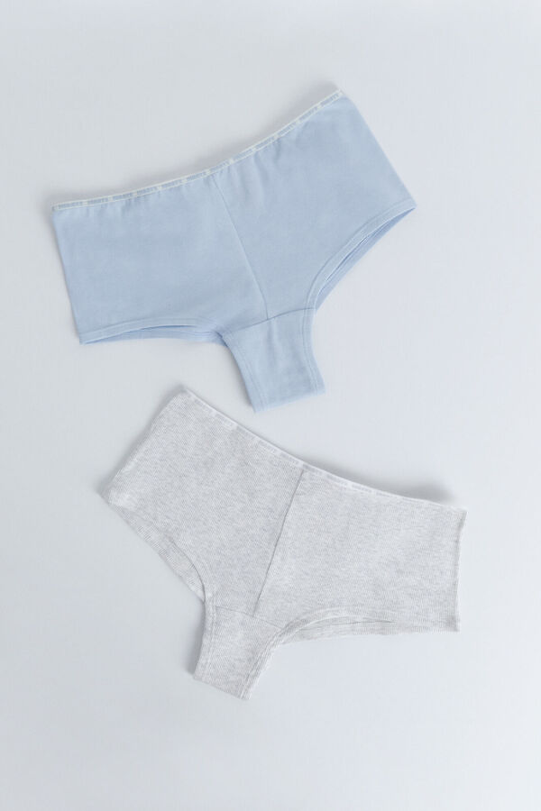 HI&BYE Paket od 2 plavo-sive gaće Plava