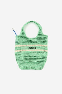 Victoria Mala tote em tecido de fibra natural