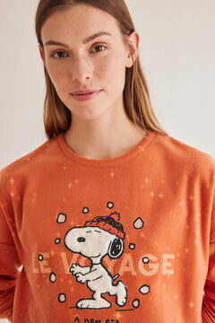 Womensecret Pijama polar Snoopy laranja vermelho