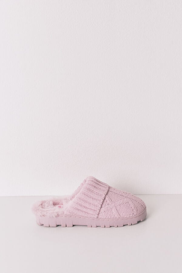 Women'secret Udobne sobne papuče od pletenice Roze