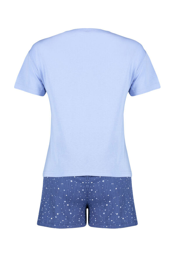 Trendyol Conjunto de pijama curto estampado com estrelas azuis  azul