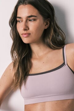 Women'secret Lila varr&aacute;s n&eacute;lk&uuml;li bord&aacute;zott top