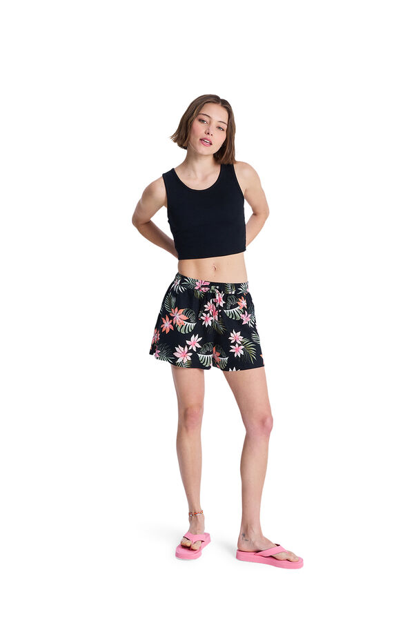 Roxy Short playa cord&oacute;n tropical verde