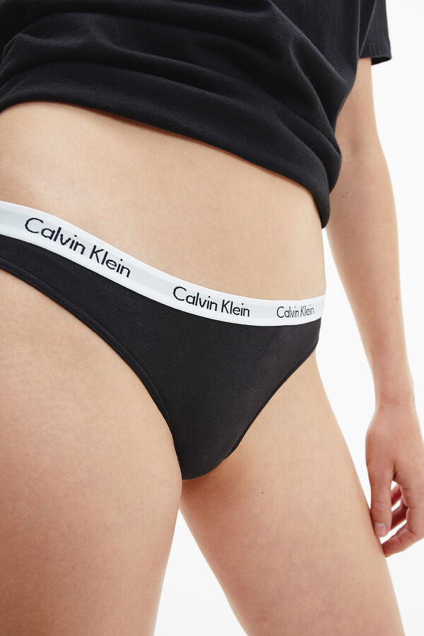 Pack de 3 tangas de algodão com cós da Calvin Klein, Cuequinhas para  mulher