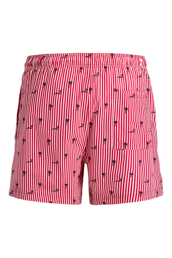 Jack & Jones Ba&ntilde;ador estampado rayas logo rojo