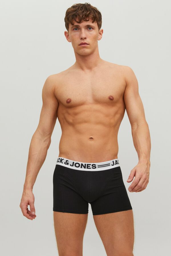 Jack & Jones Pack 3 boxers em algod&atilde;o preto