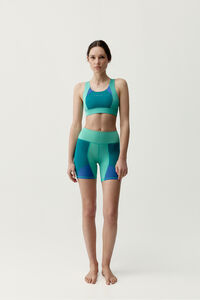 Born Living Yoga Pantal&oacute;n corto deportivo Darana azul y verde