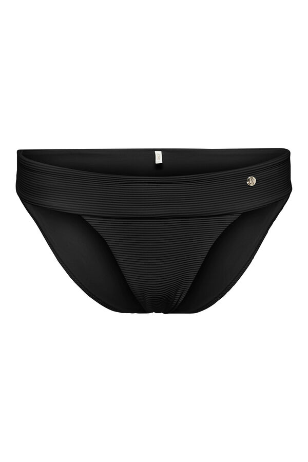 Womensecret Ribbed bikini bottoms noir