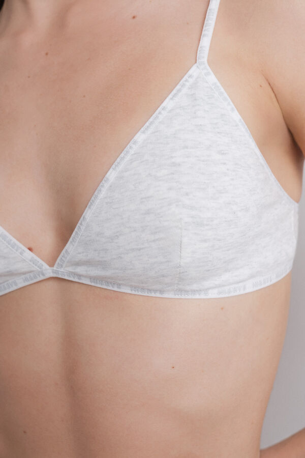 HI&BYE Pamučni trouglasti grudnjak sa uklonjivim korpe, sivi Siva