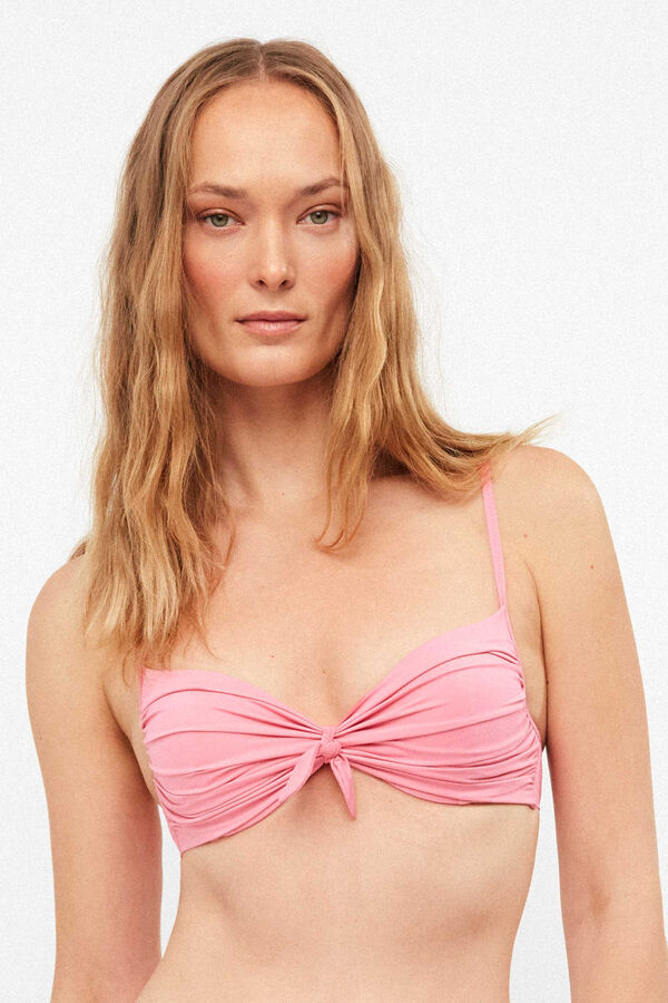 Gisela Top biqu&iacute;ni push up com aro rosa