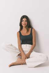 Women'secret Sivi bodi od čipka sa životinjskim printom Siva