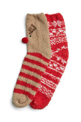 Pieces Meias de pele de Natal vermelho