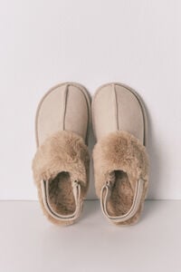 Women'secret Sobne papuče od  krzna kamel boje