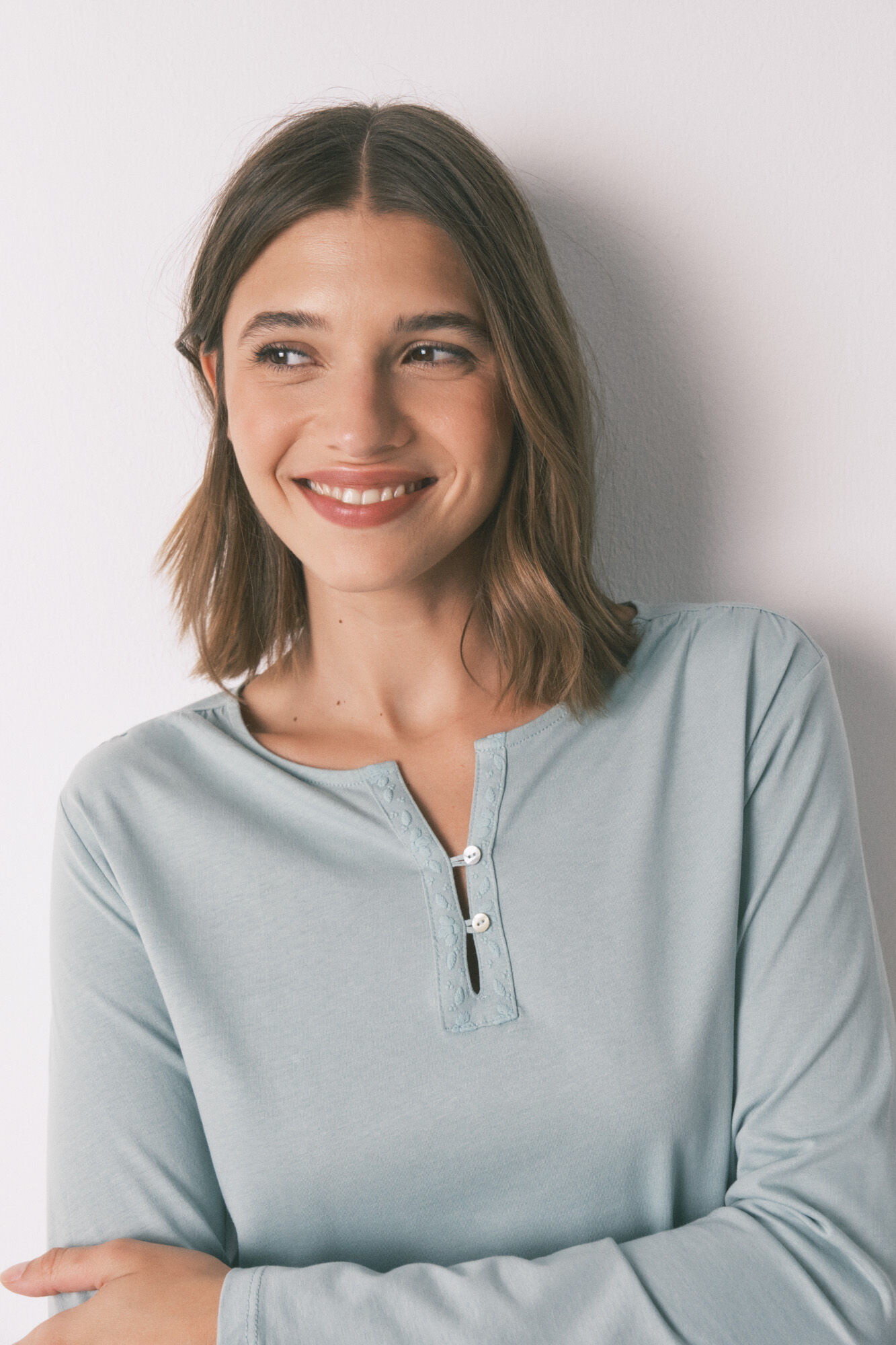 Women'secret Camiseta manga larga 100% algod&oacute;n verde