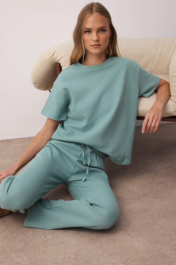 Trendyol Conjunto de roupa de estar em casa verde
