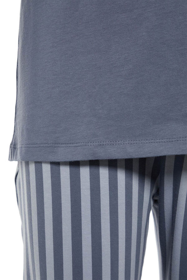 Trendyol Regular fit print jersey-knit pyjamas in light blue  Plava