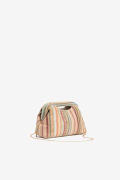 Vilanova Clutch con efecto paja a rayas