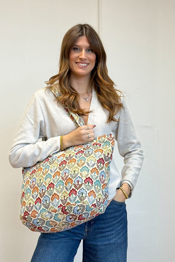 De La Mur Bolsa Grande Cremallera Flora estampado