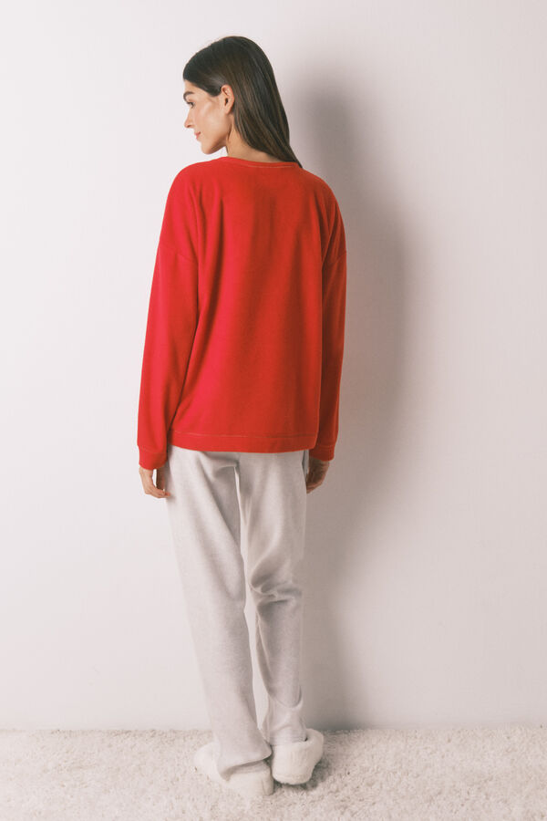 Women'secret Duga pidžama od mekog flisa sa printom Harry Potter Crvena