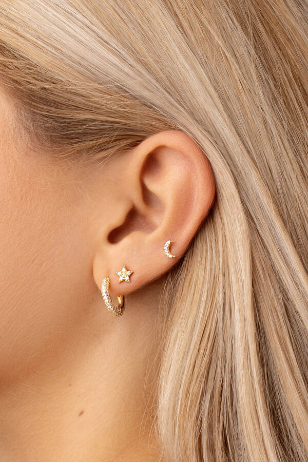 Singularu Gold Moon & Star Earrings imprim&eacute;