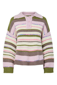 Pieces Camisola gola polo contrastante