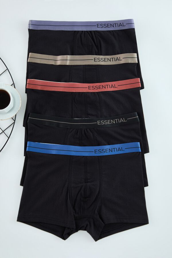 Trendyol Pack de 5 boxer negro