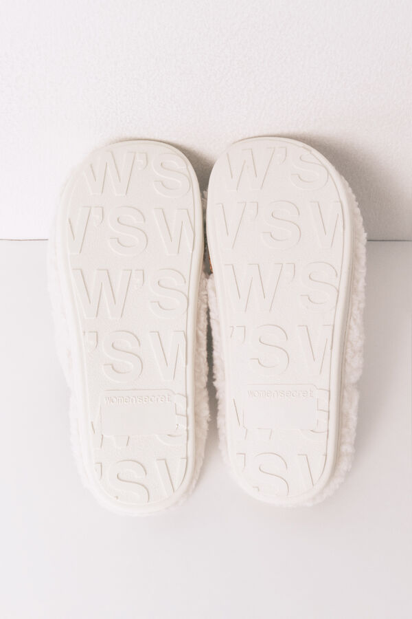 Women'secret Sobne papuče od imitacije ovčije kože Bež