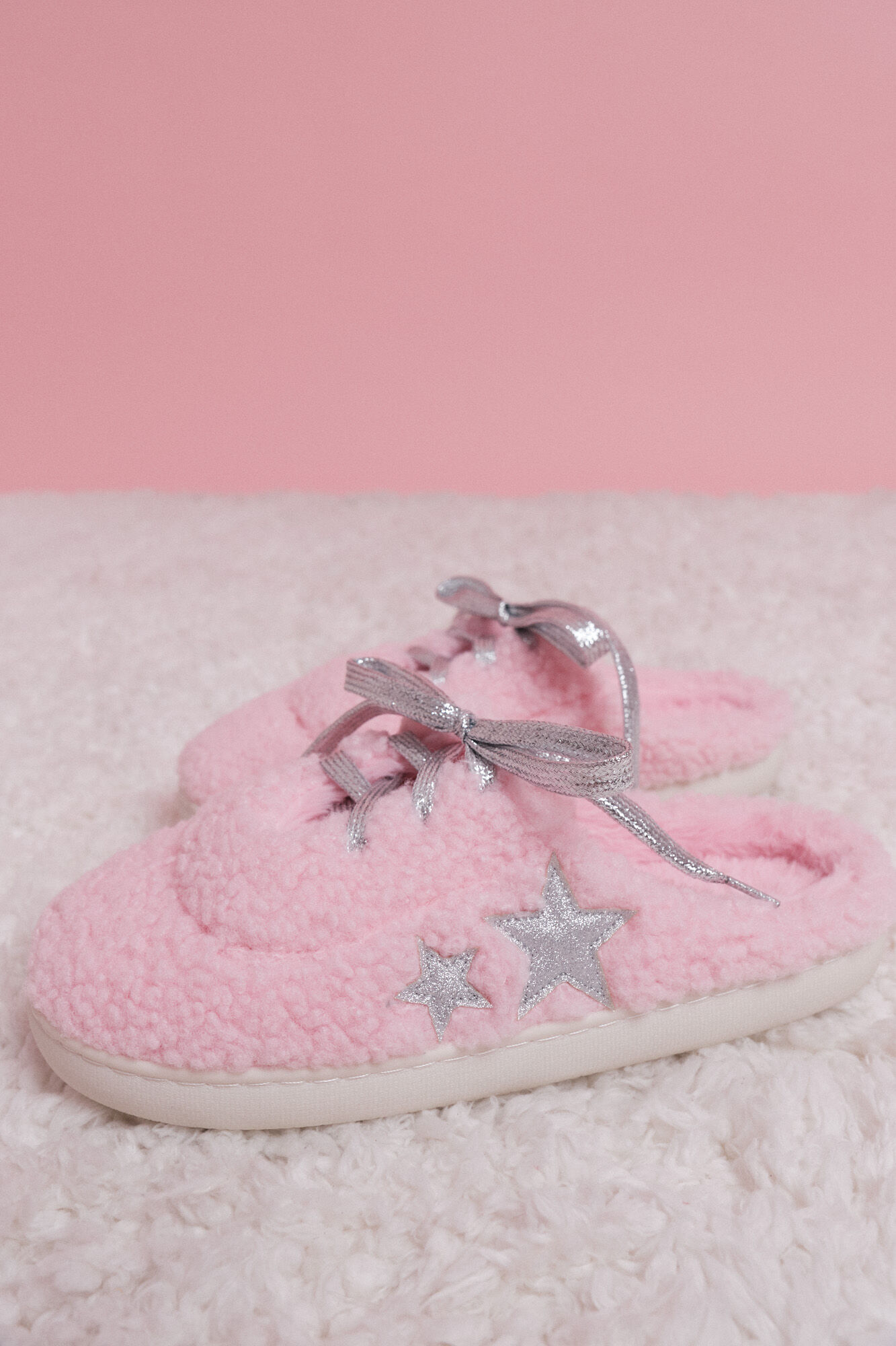 HI&BYE Roze sobne papuče od ovčije kože