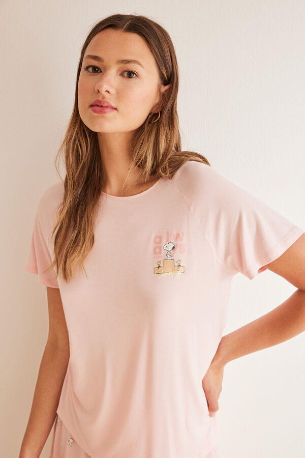 Womensecret Super soft pink Snoopy short pyjamas Roze