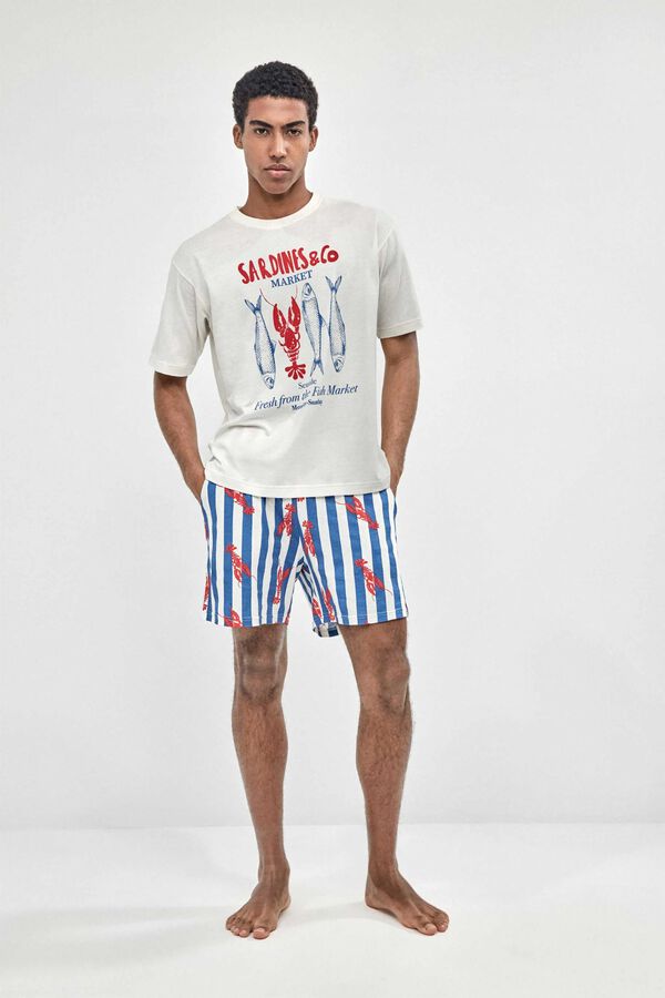 Gisela F&eacute;rfi tenger&eacute;sz mint&aacute;s pizsama feh&eacute;r