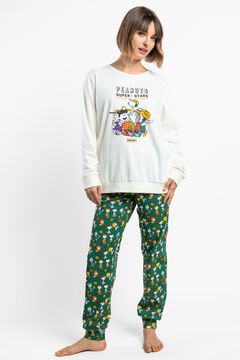 Admas Pijama Largo Peanuts beige