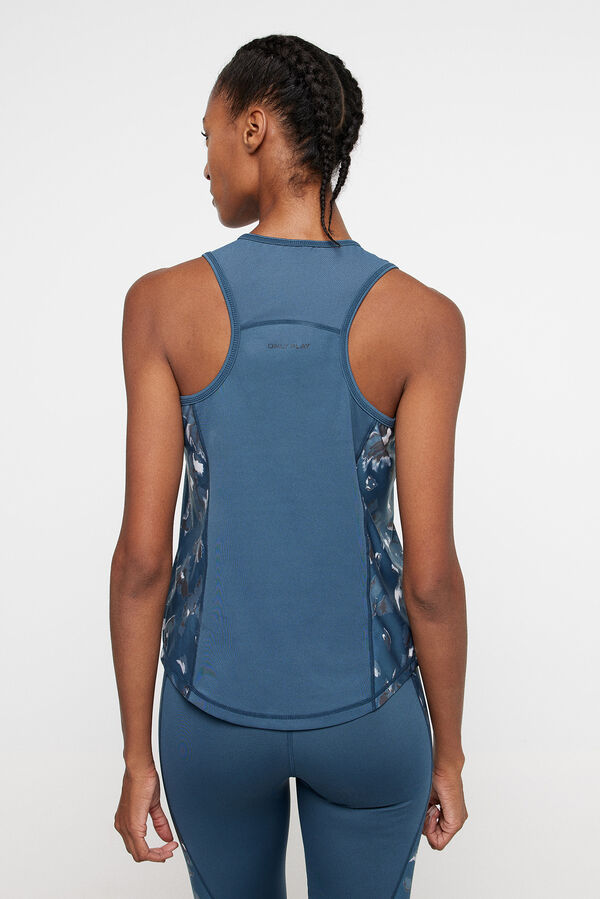 Only Play Camiseta banda estampada lateral azul