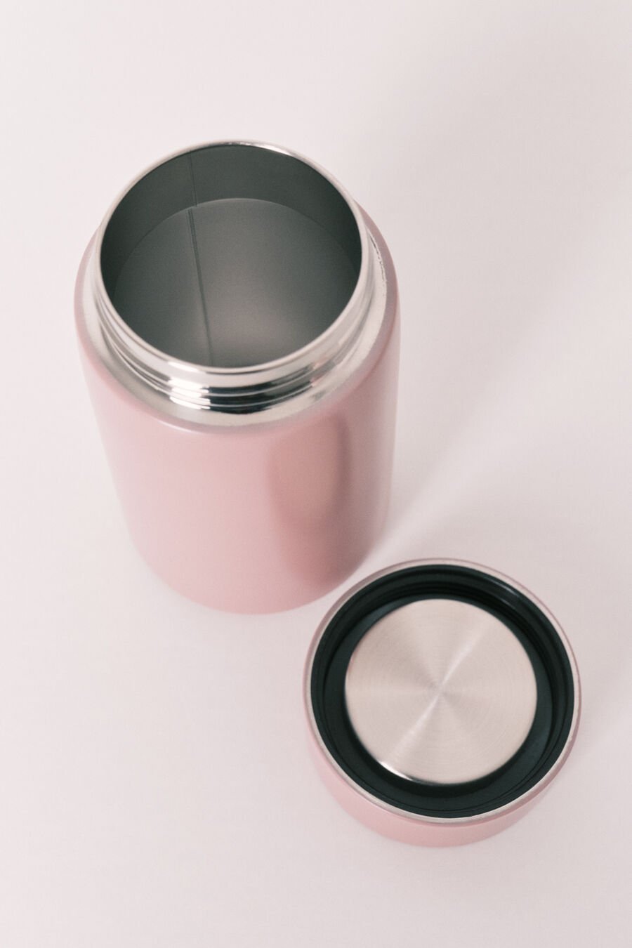 Botella metal rosa logo