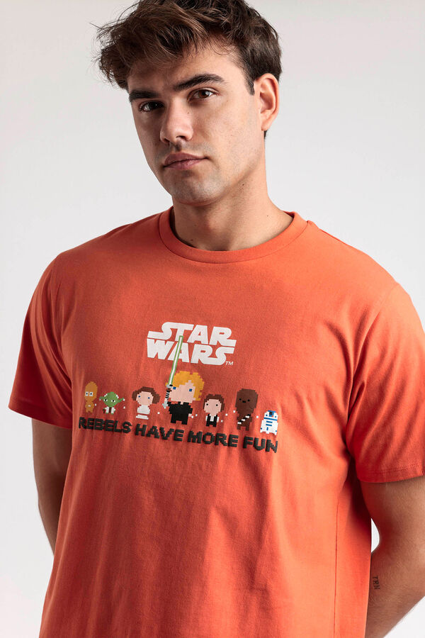 Admas Pijama corto pixel wars Star Wars naranja