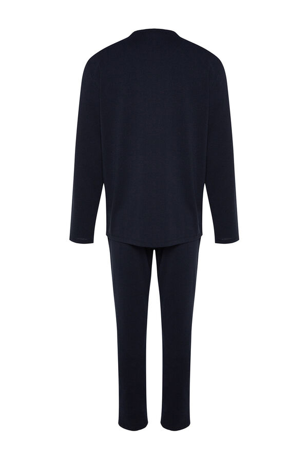 Trendyol Regular fit pyjamas set in navy blue  Plava