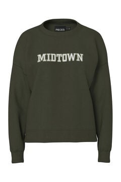 Pieces Sudadera casual verde Midtown