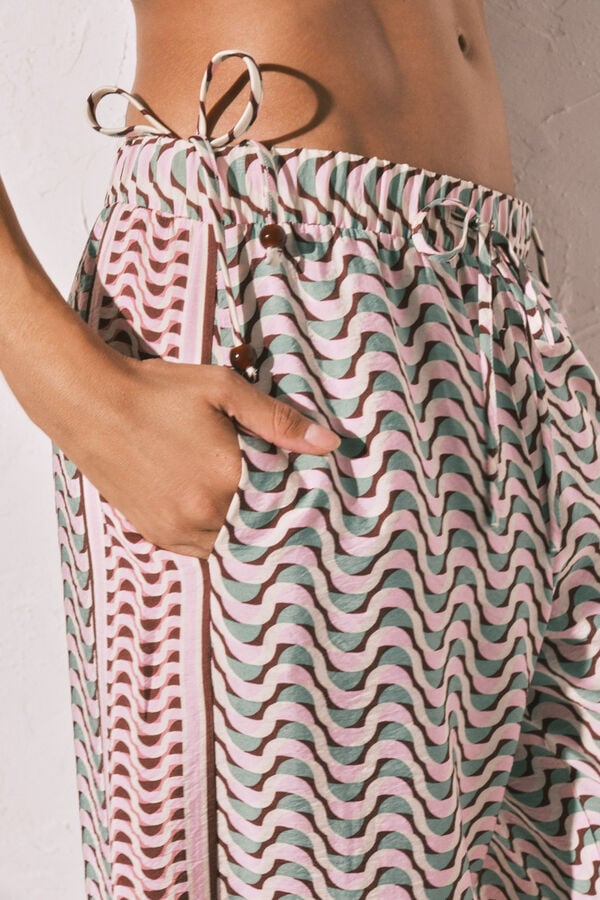 Women'secret Duge pantalone sa geometrijskim printom Print