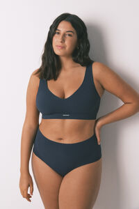 Women'secret PREDIVAN tamnoplavi rebrasti bez šavova top