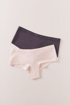 HI&BYE Pack 2 bragas boxer algod&oacute;n morado rosa