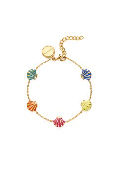 Singularu Pulsera Conchas Enamel Ba&ntilde;o Oro