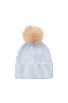 Pieces Gorro de punto con pomp&oacute;n azul