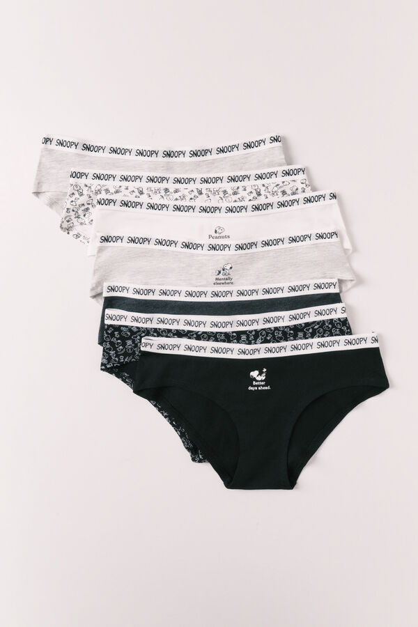 Women'secret Pakovanje od 7 &scaron;irokih pamučnih gaćica sa Snoopy printom Print