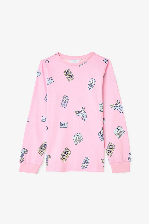 Penti Girls Retro Toy Patterned Cotton Long Sleeve 2-Piece Pajama Set printed