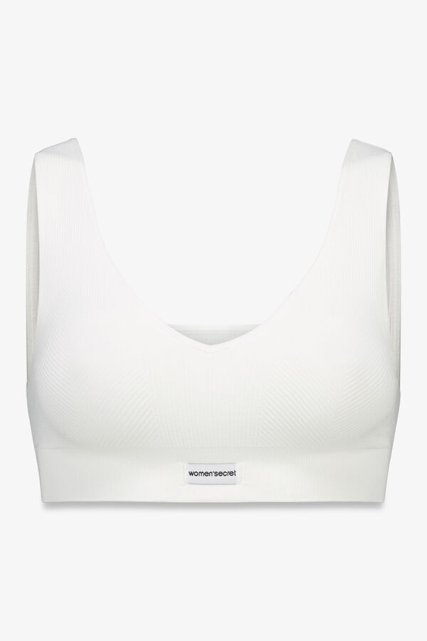 Women'secret PREDIVAN beli rebrasti bez &scaron;avova top Bež